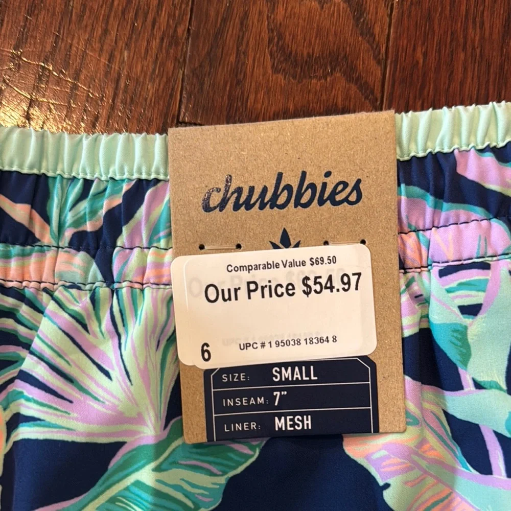 Chubbies Men's Floral Board Shorts - Navy and Pink - Picture 2 of 3